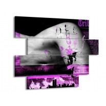 Glas schilderij Lichaam | Paars, Grijs, Zwart | 115x85cm 4Luik