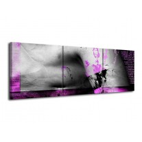 Glas schilderij Lichaam | Paars, Grijs, Zwart | 120x40cm 3Luik