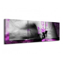 Glas schilderij Lichaam | Paars, Grijs, Zwart | 150x50cm 3Luik