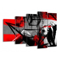 Glas schilderij Lichaam | Rood, Grijs, Zwart | 150x100cm 5Luik