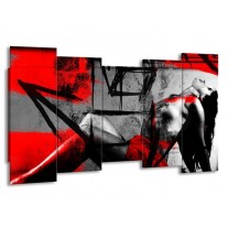 Canvas schilderij Lichaam | Rood, Grijs, Zwart | 150x80cm 5Luik