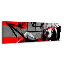 Glas schilderij Lichaam | Rood, Grijs, Zwart | 170x50cm 3Luik