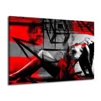 Glas schilderij Lichaam | Rood, Grijs, Zwart | 70x50cm 1Luik