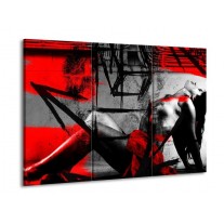 Canvas schilderij Lichaam | Rood, Grijs, Zwart | 90x60cm 3Luik