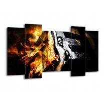 Canvas schilderij Lichaam | Goud, Zwart, Grijs | 120x65 5Luik