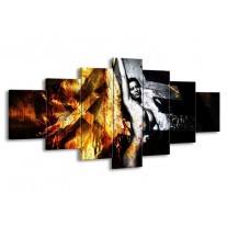 Glas schilderij Lichaam | Goud, Zwart, Grijs | 210x100cm 7Luik