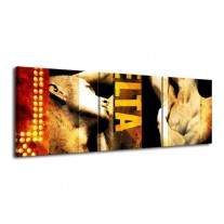 Glas schilderij Lichaam | Geel, Goud, Zwart | 120x40cm 3Luik
