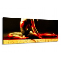 Canvas schilderij Lichaam | Rood, Zwart, Goud | 145x58cm 1Luik
