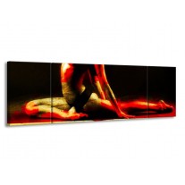 Glas schilderij Lichaam | Rood, Zwart, Goud | 170x50cm 3Luik