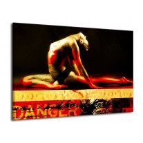 Glas schilderij Lichaam | Rood, Zwart, Goud | 70x50cm 1Luik