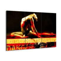 Canvas schilderij Lichaam | Rood, Zwart, Goud | 90x60cm 3Luik