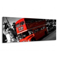 Canvas schilderij Londen | Rood, Zwart, Grijs | 145x58cm 1Luik