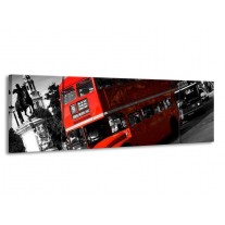 Canvas schilderij Londen | Rood, Zwart, Grijs | 170x50cm 3Luik