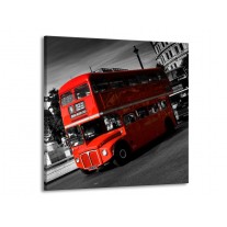 Canvas schilderij Londen | Rood, Zwart, Grijs | 70x70cm 1Luik