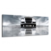Canvas schilderij Audi | Wit, Grijs, Zwart | 145x58cm 1Luik
