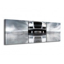 Canvas schilderij Audi | Wit, Grijs, Zwart | 150x50cm 3Luik
