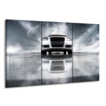 Canvas schilderij Audi | Wit, Grijs, Zwart | 165x100cm 3Luik