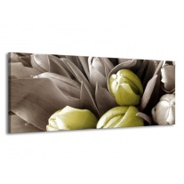 Glas schilderij Orchidee | Bruin, Groen, Zwart | 145x58cm 1Luik