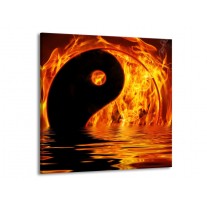 Canvas schilderij Teken | Oranje, Bruin, Zwart | 70x70cm 1Luik