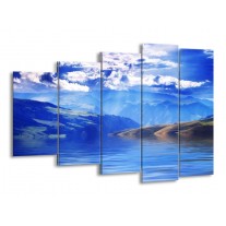 Glas schilderij Bergen | Blauw, Wit, Grijs | 150x100cm 5Luik