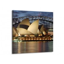 Glas schilderij Sydney | Grijs, Blauw, Wit | 50x50cm 1Luik