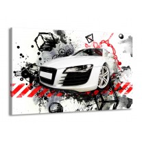 Canvas schilderij Audi | Rood, Zwart, Wit | 140x90cm 1Luik