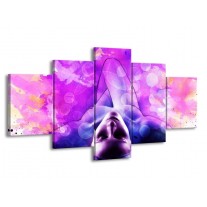 Canvas schilderij Lichaam | Paars, Wit | 150x80cm 5Luik