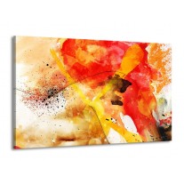 Canvas schilderij Abstract | Rood, Geel, Wit | 140x90cm 1Luik
