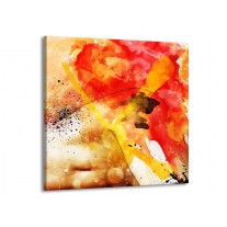 Glas schilderij Abstract | Rood, Geel, Wit | 50x50cm 1Luik