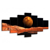 Canvas schilderij Natuur | Rood, Zwart, Oranje | 210x100cm 7Luik