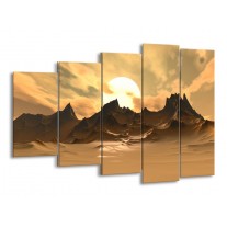 Canvas schilderij Natuur | Wit, Bruin, Grijs | 150x100cm 5Luik