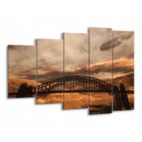 Canvas schilderij Natuur | Bruin, Zwart, Grijs | 150x100cm 5Luik