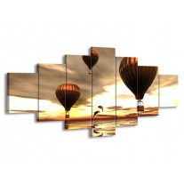 Glas schilderij Luchtballon | Grijs, Bruin, Wit | 210x100cm 7Luik