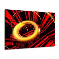 Canvas schilderij Abstract | Goud, Rood, Zwart | 70x50cm 1Luik