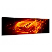 Glas schilderij Auto | Rood, Zwart, Geel | 170x50cm 3Luik