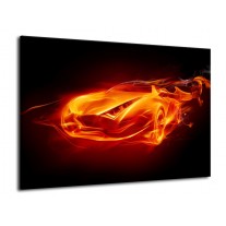 Glas schilderij Auto | Rood, Zwart, Geel | 70x50cm 1Luik