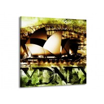 Glas schilderij Sydney | Groen, Bruin, Zwart | 70x70cm 1Luik