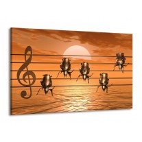 Canvas schilderij Muziek | Goud, Geel, Bruin | 140x90cm 1Luik