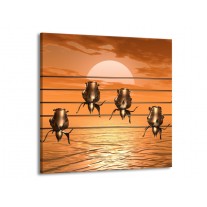 Canvas schilderij Muziek | Goud, Geel, Bruin | 70x70cm 1Luik