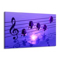 Canvas schilderij Muziek | Paars, Wit | 140x90cm 1Luik