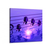 Canvas schilderij Muziek | Paars, Wit | 70x70cm 1Luik