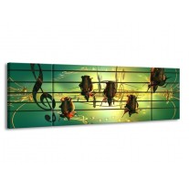 Canvas schilderij Muziek | Blauw, Zwart, Geel | 170x50cm 3Luik