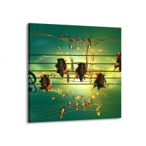 Canvas schilderij Muziek | Blauw, Zwart, Geel | 70x70cm 1Luik