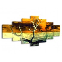 Glas schilderij Natuur | Geel, Bruin, Wit | 210x100cm 7Luik