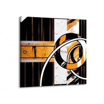 Canvas schilderij Abstract | Oranje, Bruin, Wit | 50x50cm 1Luik