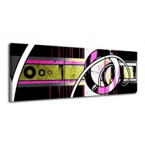 Glas schilderij Abstract | Paars, Groen, Wit | 120x40cm 3Luik