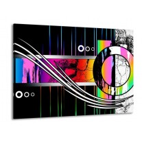 Glas schilderij Abstract | Paars, Rood, Geel | 100x70cm 1Luik