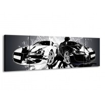 Canvas schilderij Audi | Zwart, Wit, Grijs | 170x50cm 3Luik