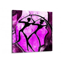 Glas schilderij Abstract | Roze, Paars, Zwart | 50x50cm 1Luik