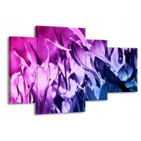 Glas schilderij Bloem | Paars, Blauw | 120x75cm 4Luik